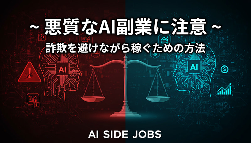 「悪質なAI副業の詐欺に注意」詳しく解説します